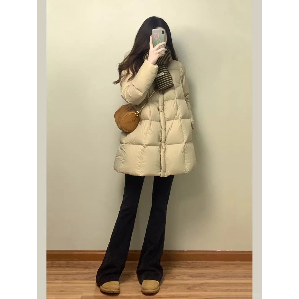 【7982】宽松加厚高级感显瘦中长款棉服外套