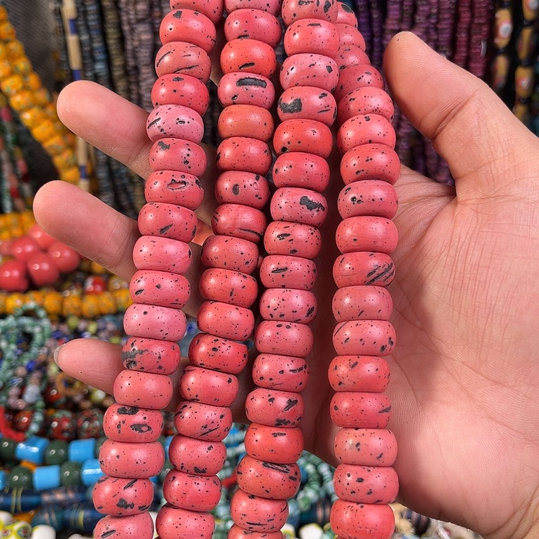 琉璃非金属粉色老珠