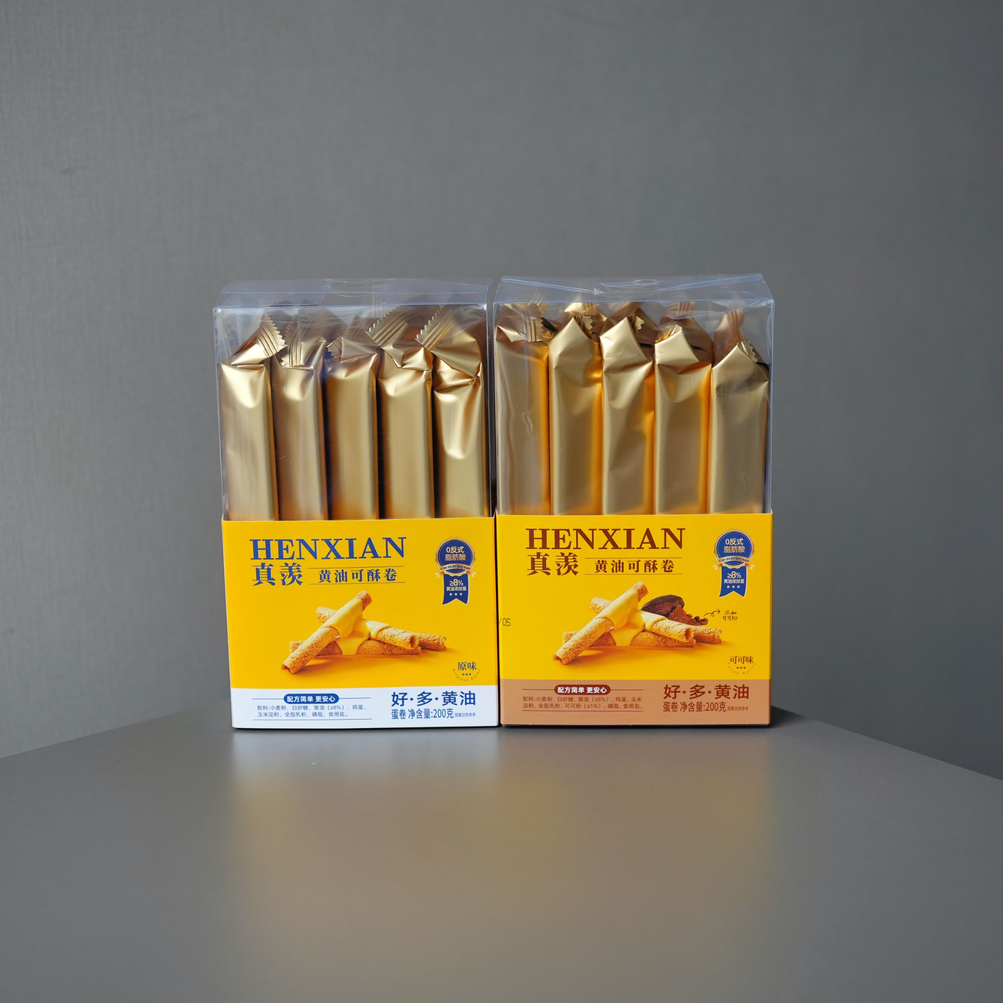 FL 原味+可可味 黄油蛋卷酥 酥脆香甜  200克