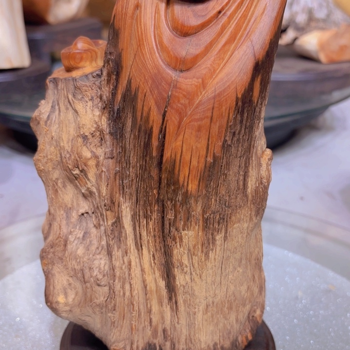 木太行崖柏根雕摆件弥勒佛题材摆件