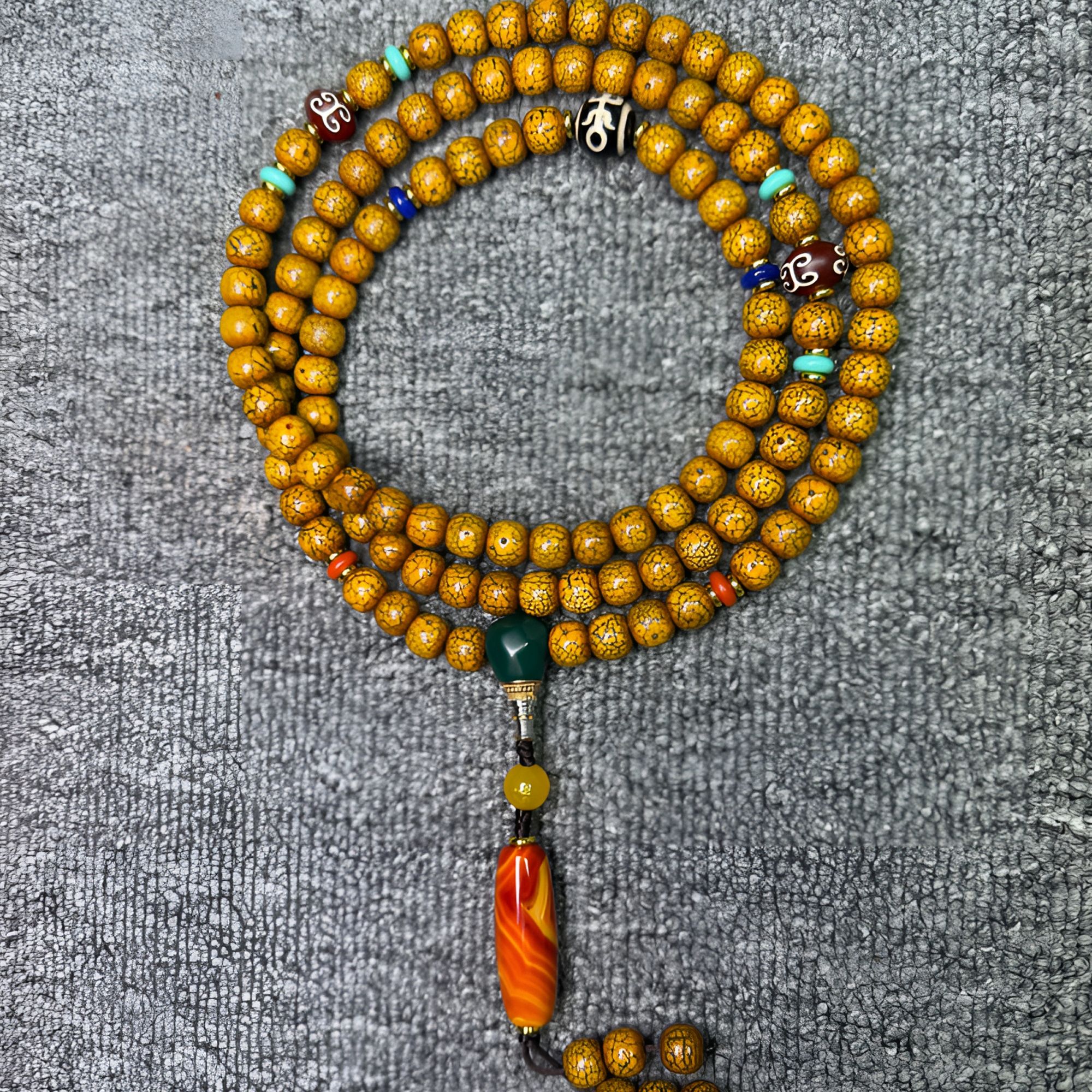 包浆开片老星月菩提脖挂108颗  尺寸10  老型桶珠 油性足