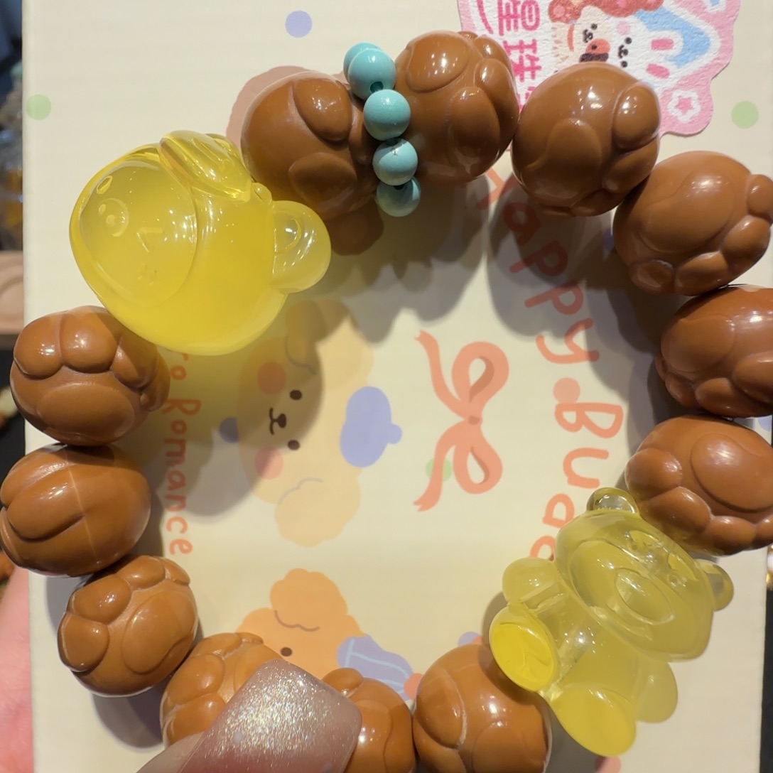 琥珀未镶嵌珠宝奇石小猪熊