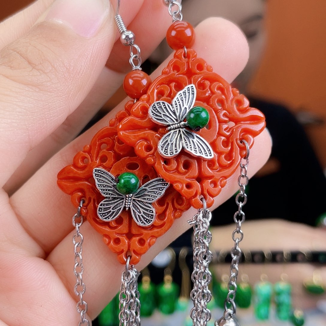 翡翠未镶嵌耳饰饰品