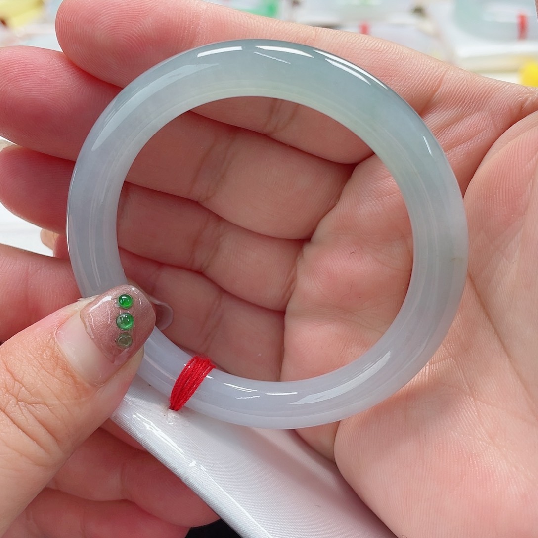 翡翠未镶嵌手镯缅甸翡翠手镯51圈