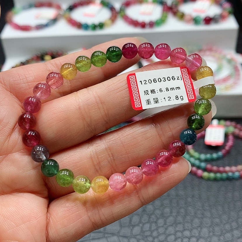 【闪购商品】碧玺手链未镶嵌老矿彩虹碧玺手链