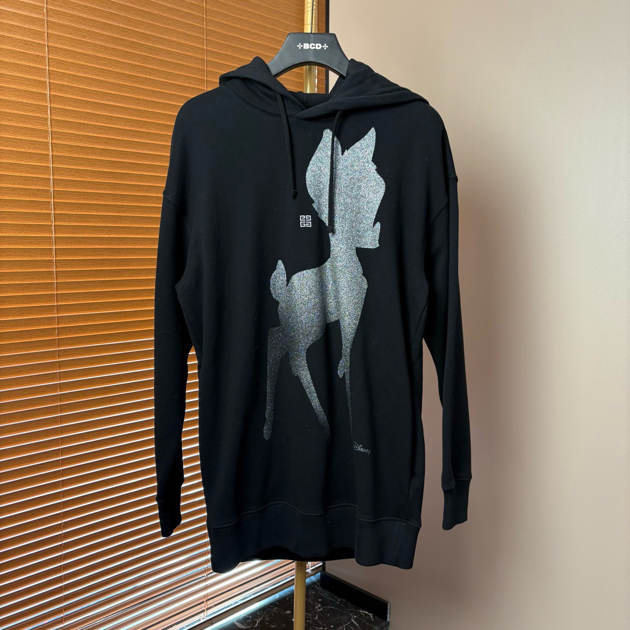 95新 Givenchy/纪梵希 （cc1）黑色长款连帽卫衣/XS码/012208   