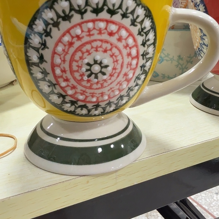 外贸黄色手绘高脚