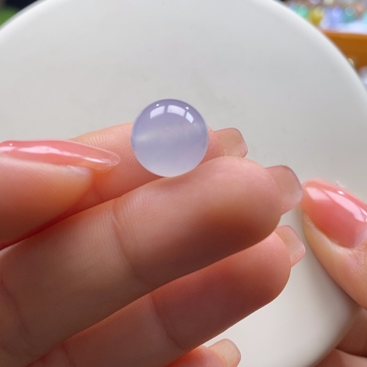 翡翠吊坠(不含链)未镶嵌翡翠天空蓝圆珠