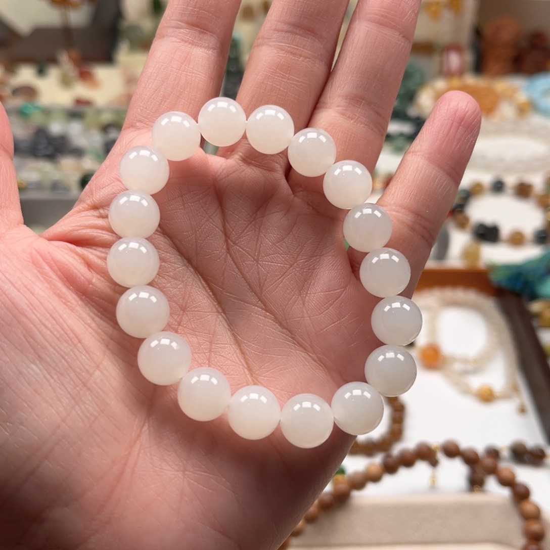 和田玉（白玉）未镶嵌手链单圈手串