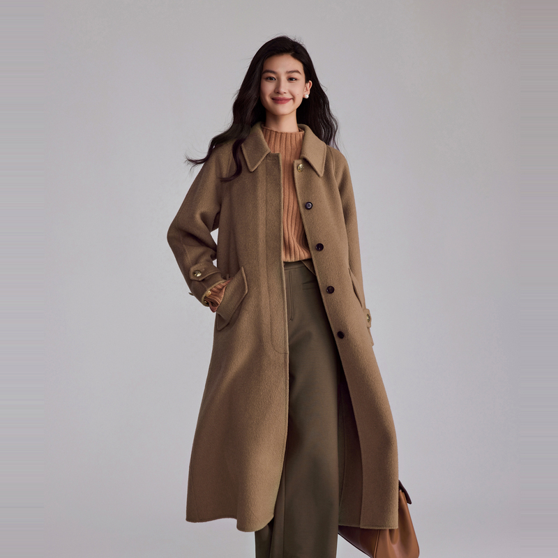 OBEG欧碧倩复古长毛双面呢大衣10484125