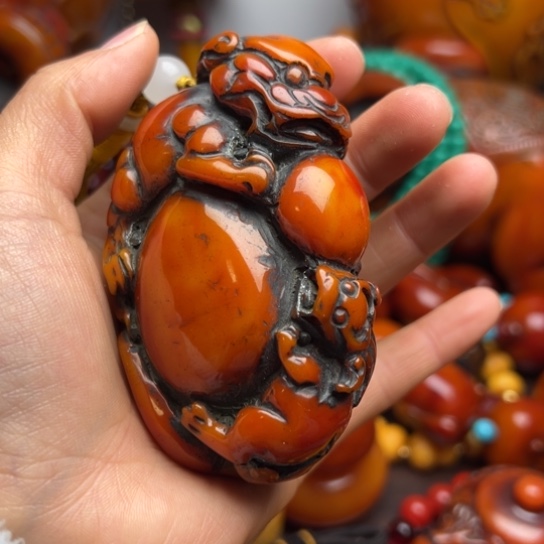 琥珀（花珀）手串未镶嵌蜜蜡