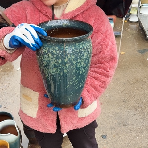 口20高31瑕疵口裂盆子 