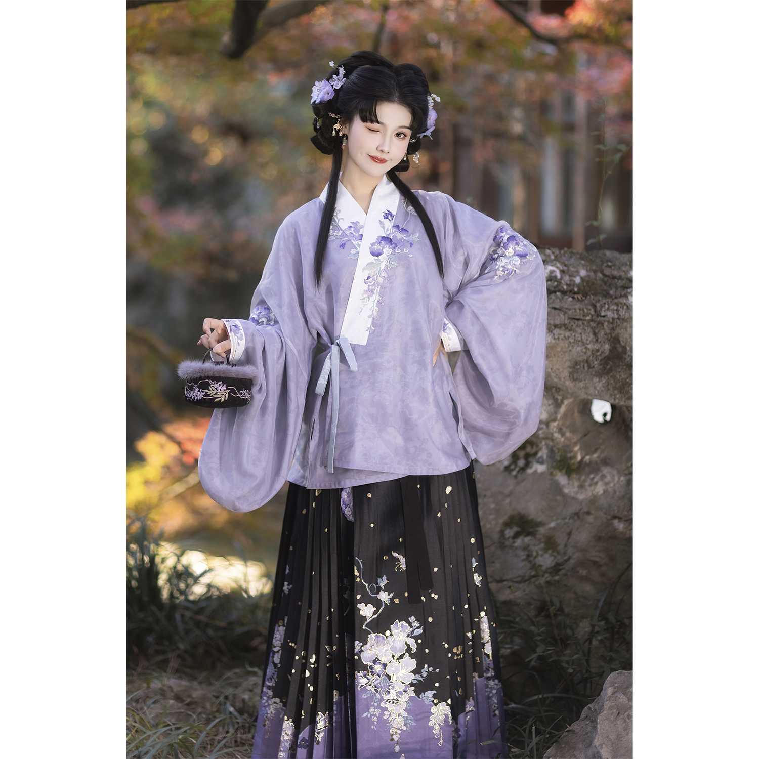 静还决  醉烟萝 原创明制汉服短袄马面裙日常对交穿琵琶袖春秋