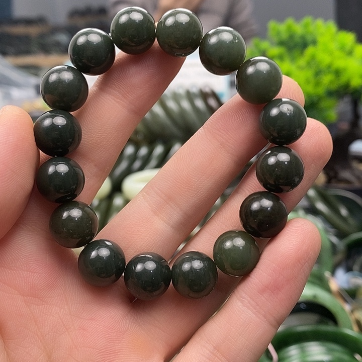 和田玉未镶嵌手镯12mm