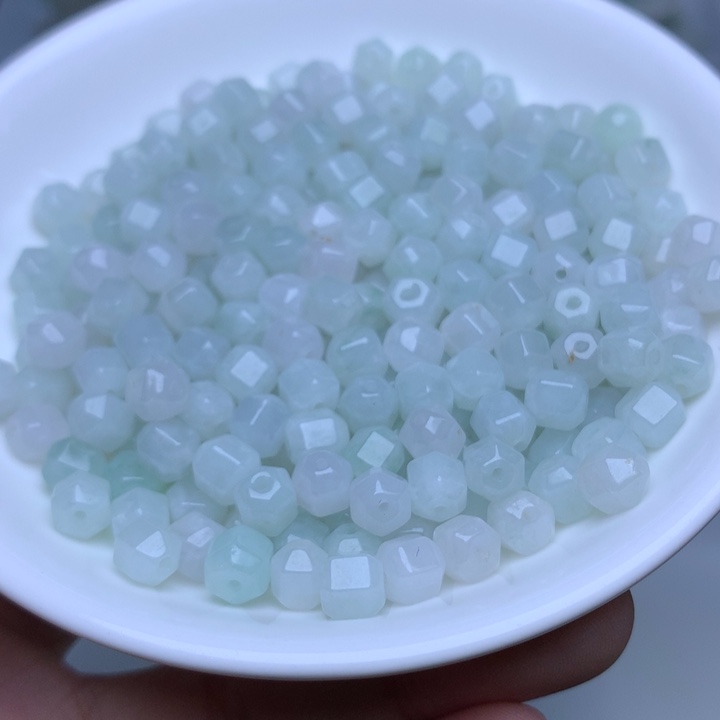 散珠翡翠卡6冰六棱珠30个单圈