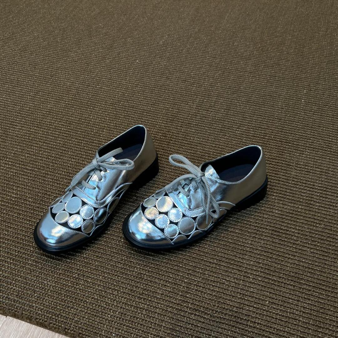 软羊皮！2025新款法式复古风圆头系带德训鞋女百搭内增高单鞋休闲