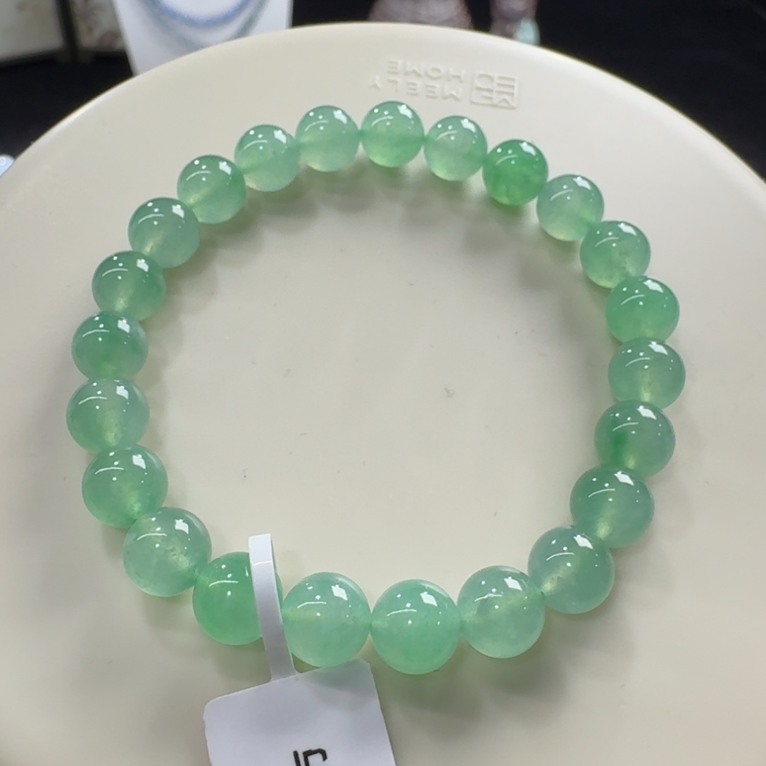 翡翠未镶嵌手链高冰鲜甜葡萄绿卡8！