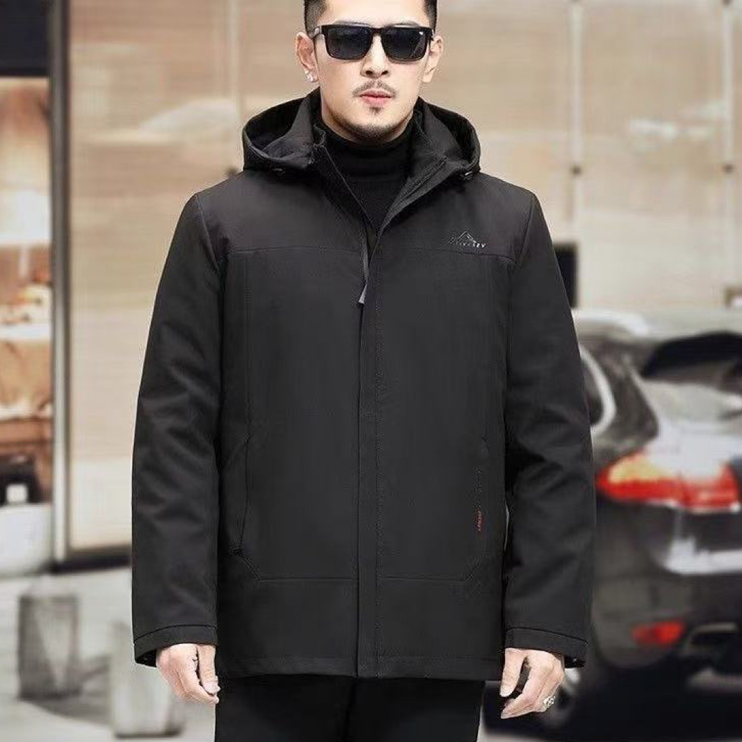 【2165】派克服男冬季新款貂毛内胆可拆卸皮毛一体短款男士加厚外套