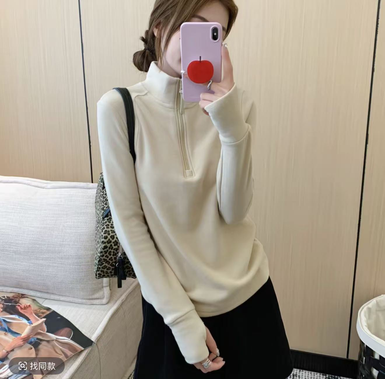 小朵家   XFYD.新品#品质半领拉链 双面磨毛轻松舒适保暖防风上衣