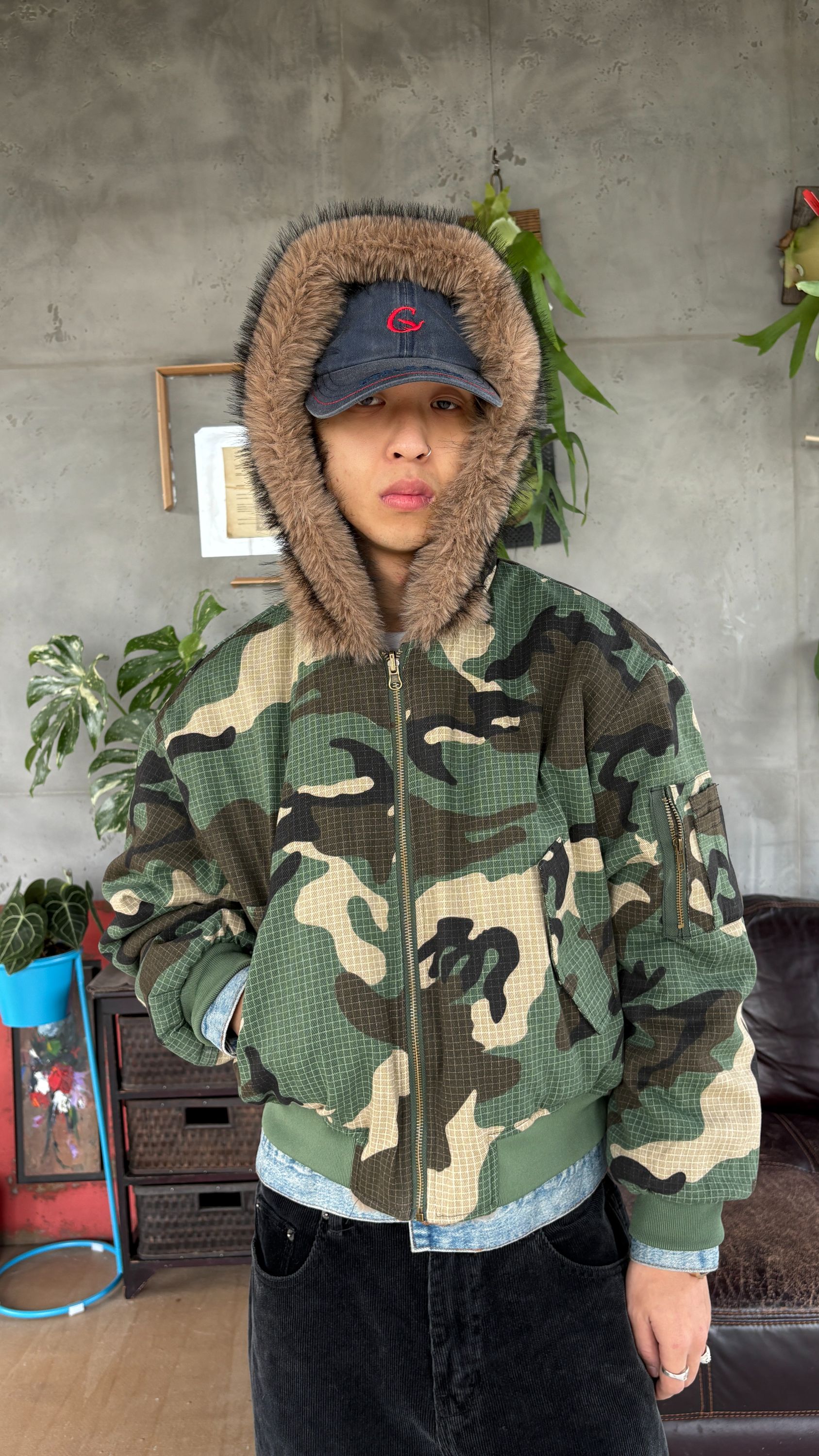 RISK IN PEACE 400g座山雕仿兔绒加厚双面穿加厚棉服夹克