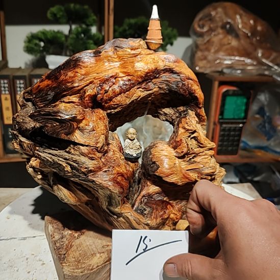 黎***云松木15北沉香琥珀木天然造型山水摆件