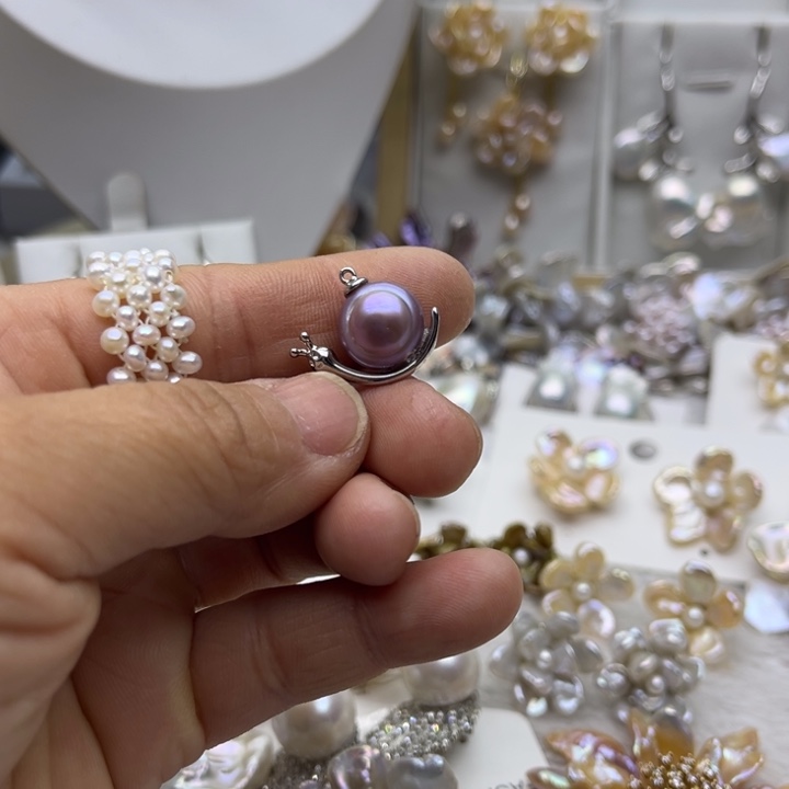 淡水珍珠颈饰银S925镶嵌