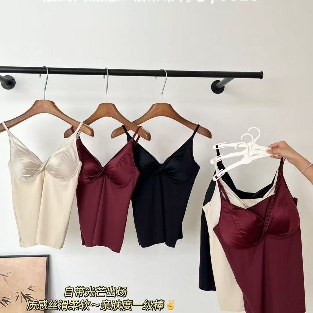 轻奢洋气缎面新中式遮肉一体美背L8523