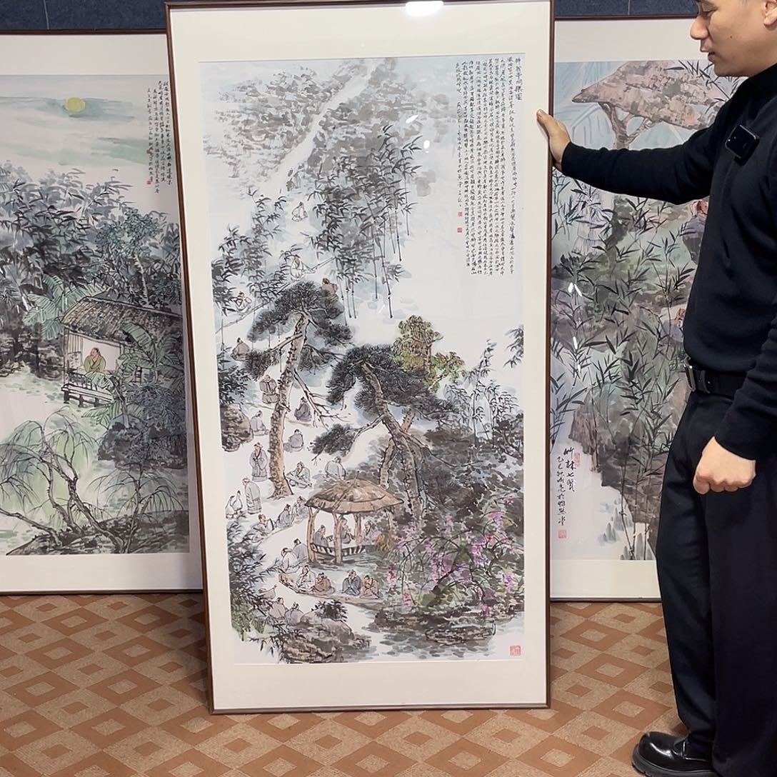 国画手绘画作品带框80/160
