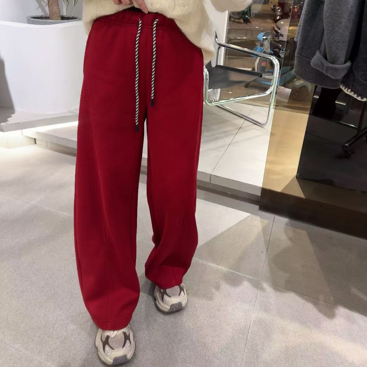 春苗精选   三色加绒抽绳卫裤    加绒加厚款休闲裤秋冬