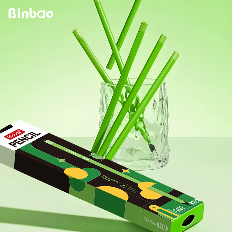 缤雹学生小绿杆黑木铅笔6048