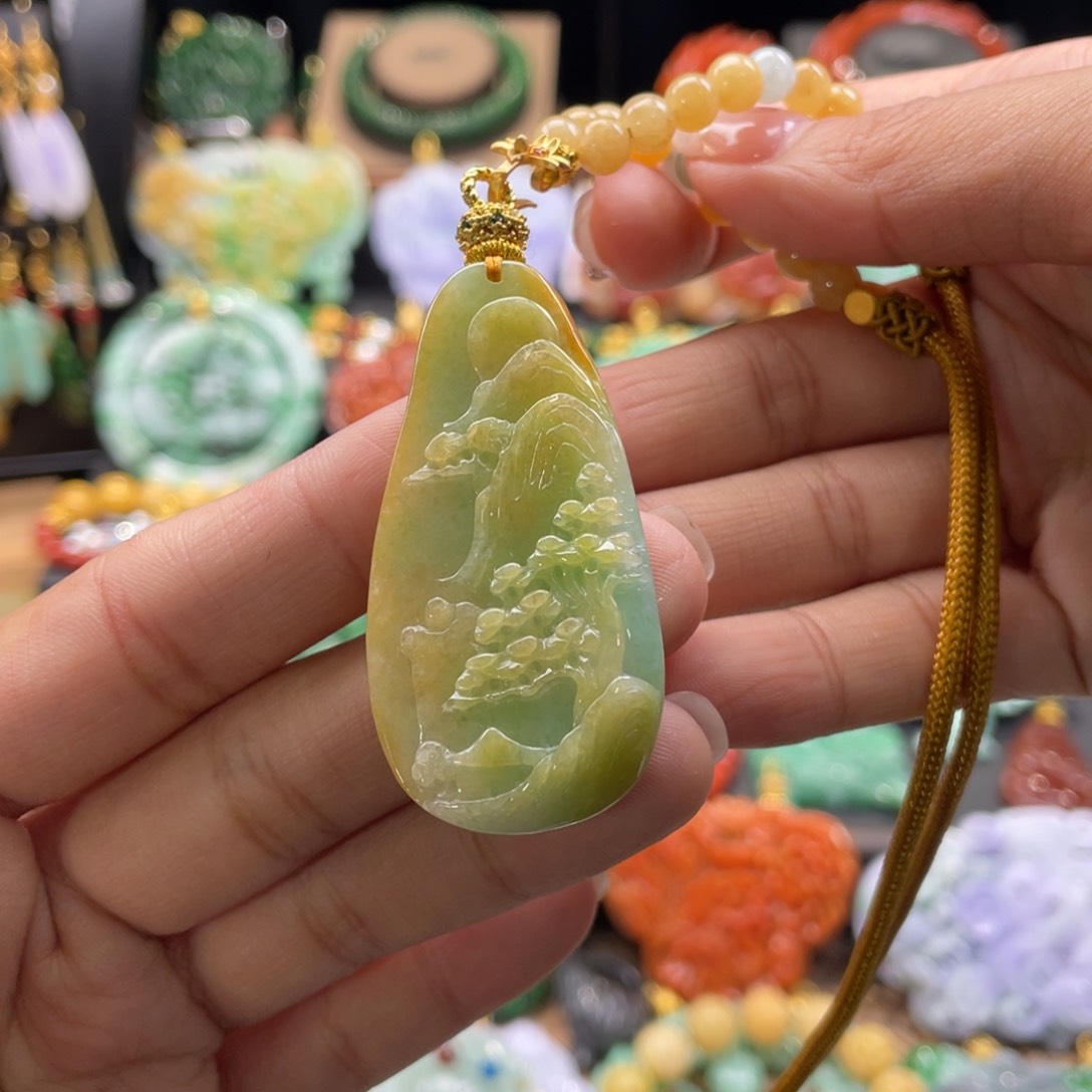 翡翠颈饰未镶嵌代编织