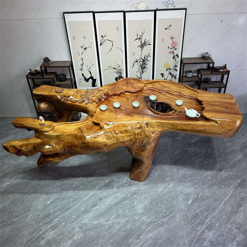 185-75-75不上楼茶桌根雕茶桌原木家用实木树根茶桌茶几