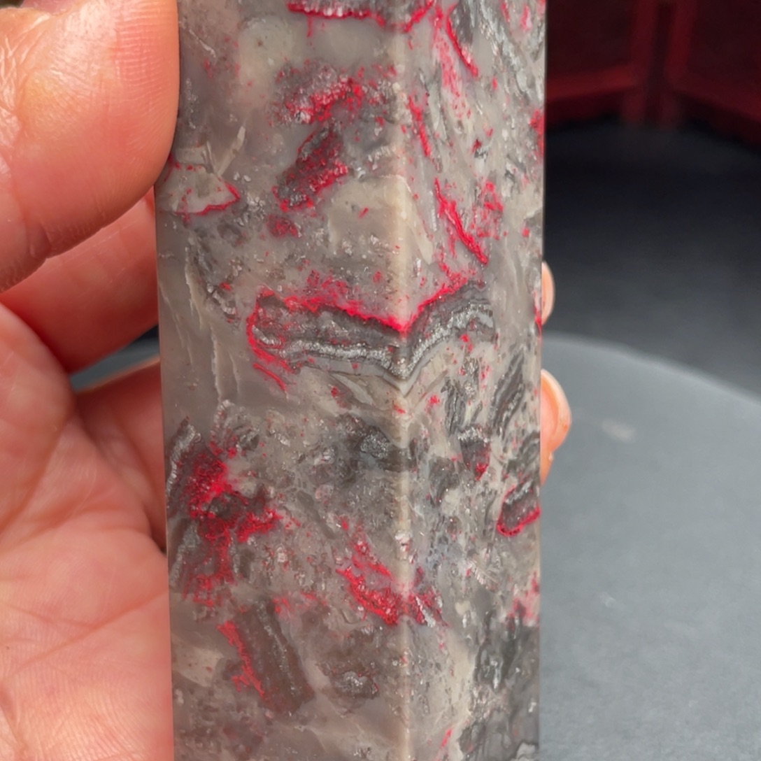 溪***水昌化鸡血石昌化鸡血石手把件摆件印章