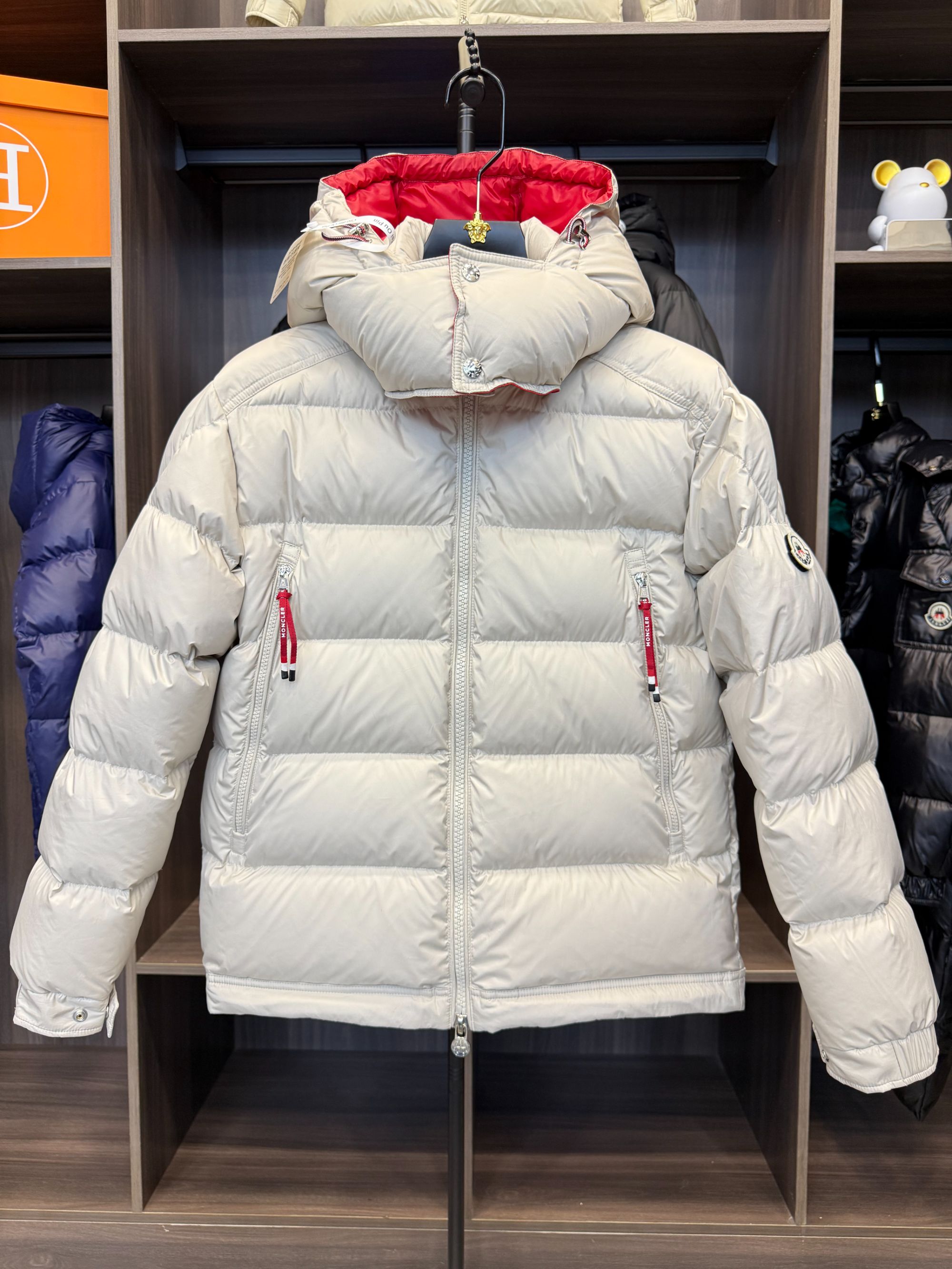 蒙口曾连帽冬徽章男女同款休闲风秋冬防风羽绒服