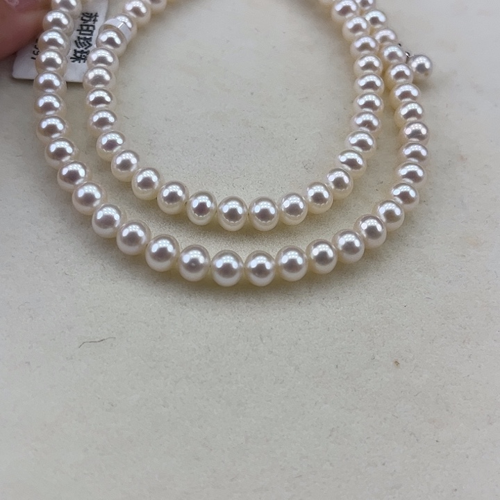 淡水珍珠银S925镶嵌颈饰5-6极光天女粉高品孤品