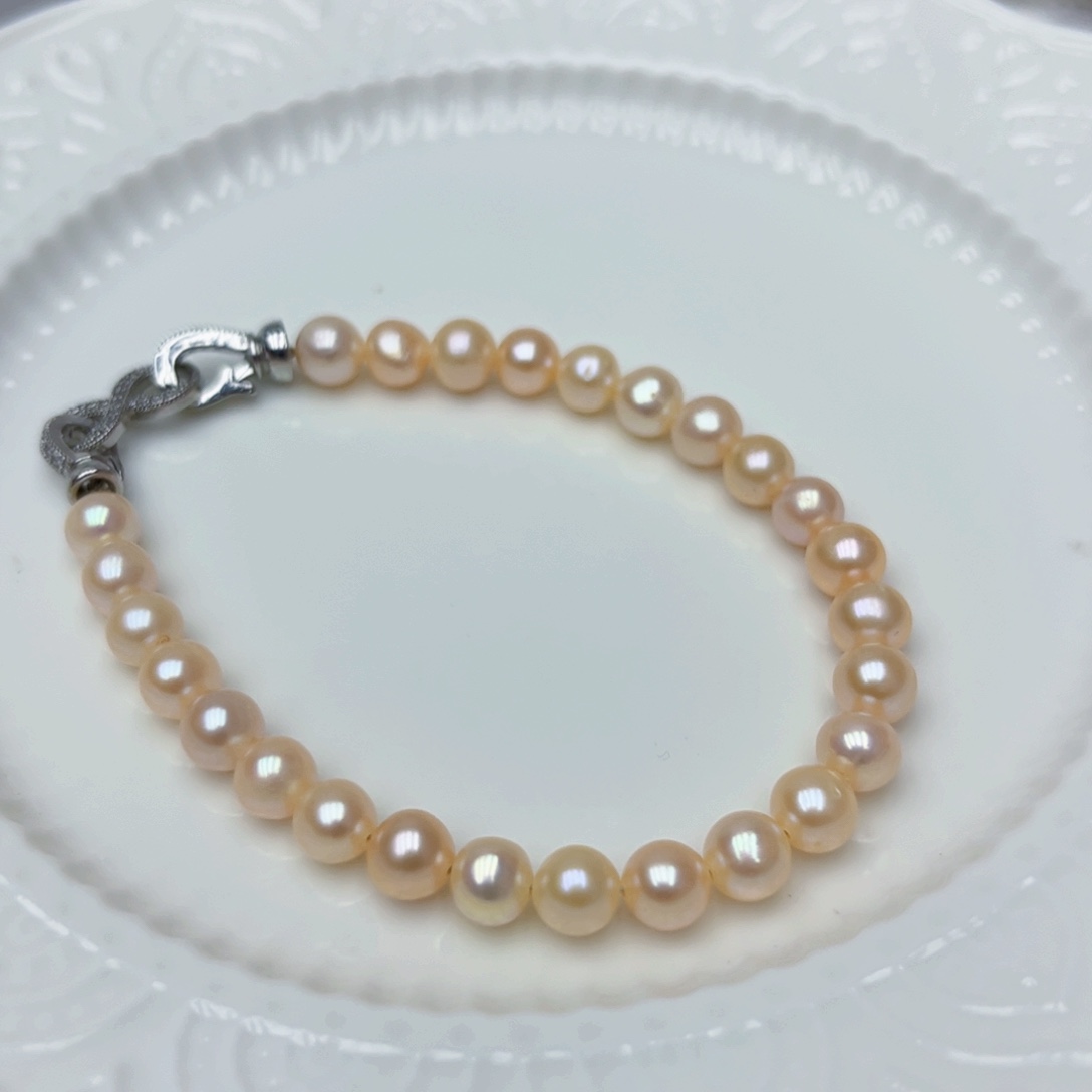 淡水珍珠手绳银S925镶嵌