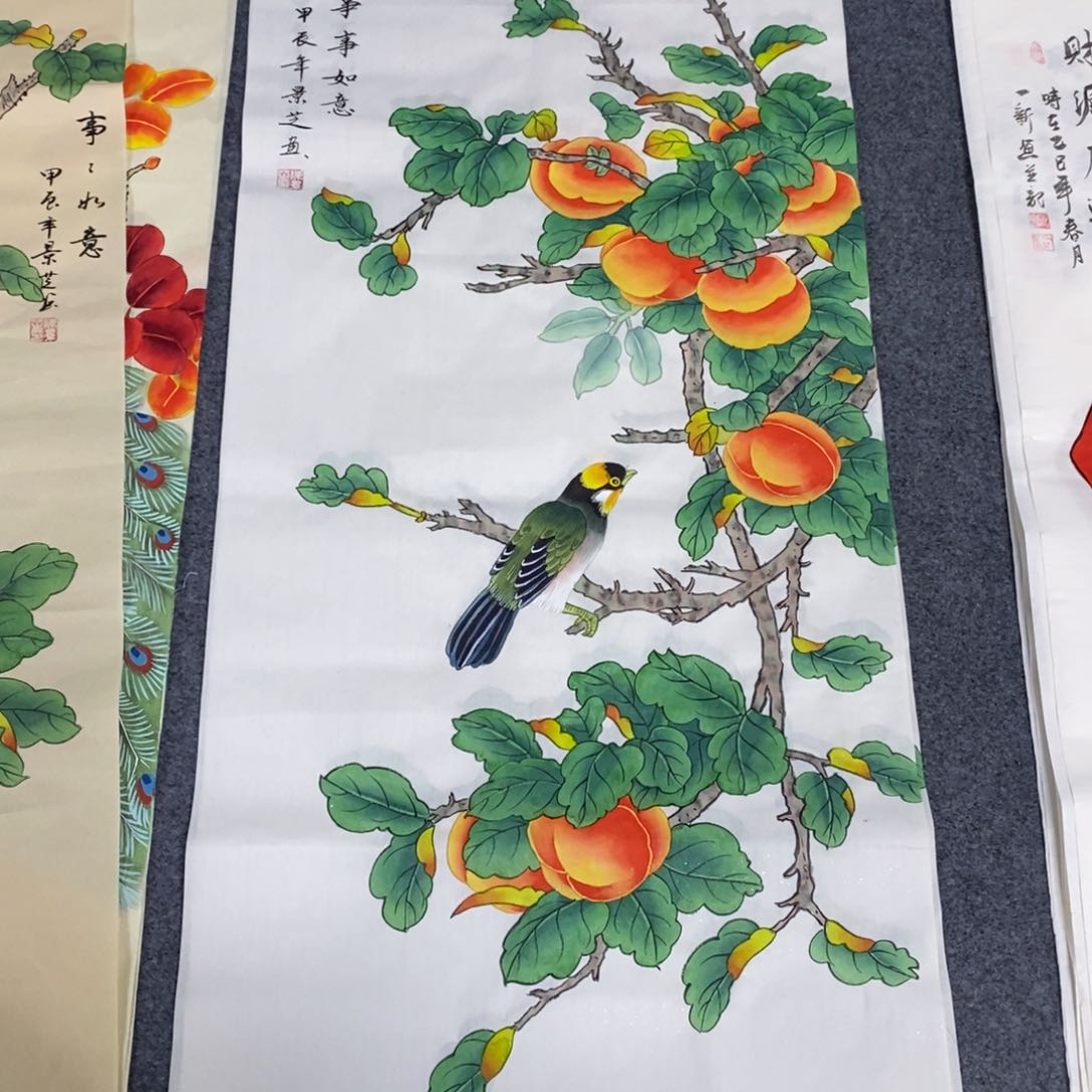 国画尺寸100✖️50三尺工笔手绘国画