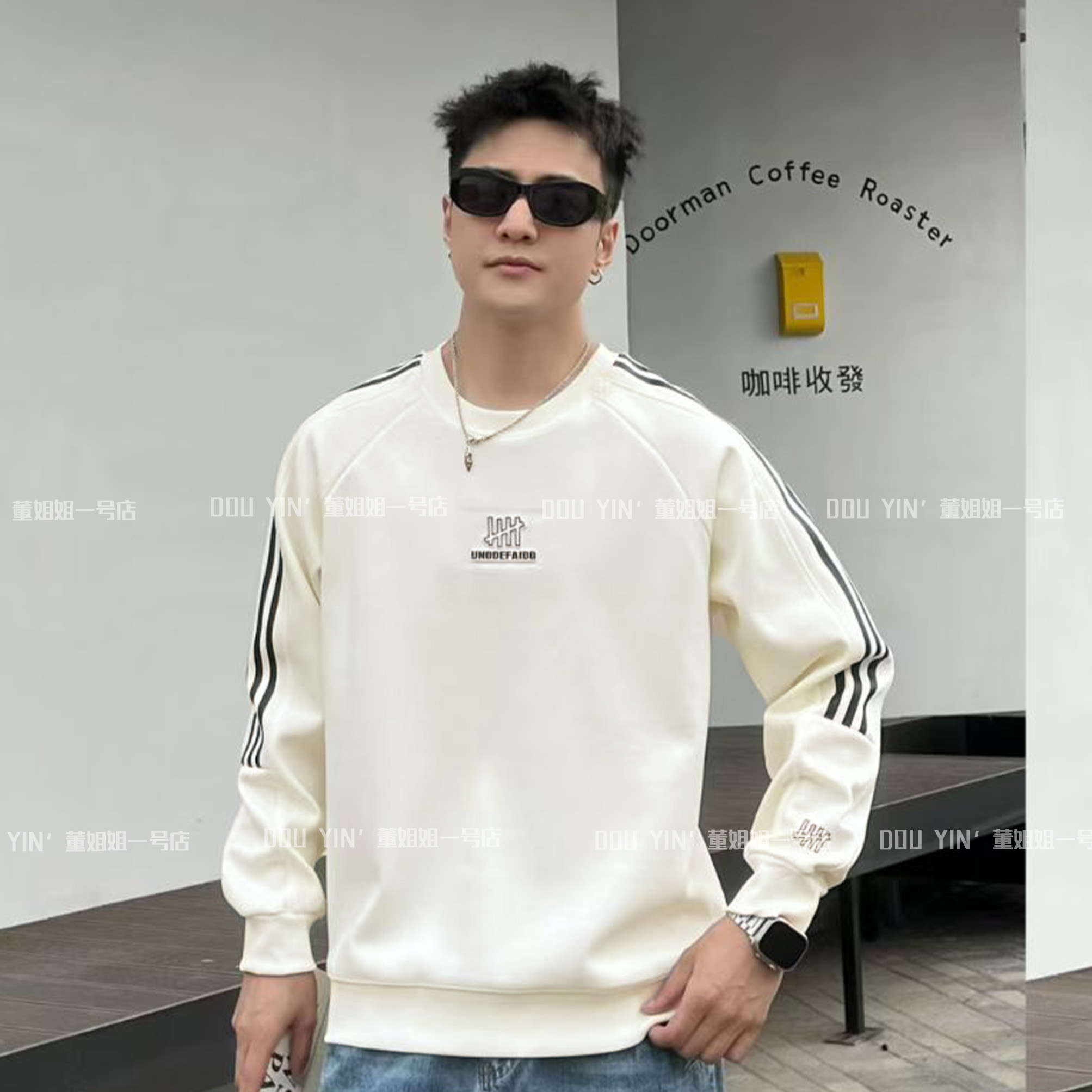 5912时尚加绒休闲圆领男卫衣