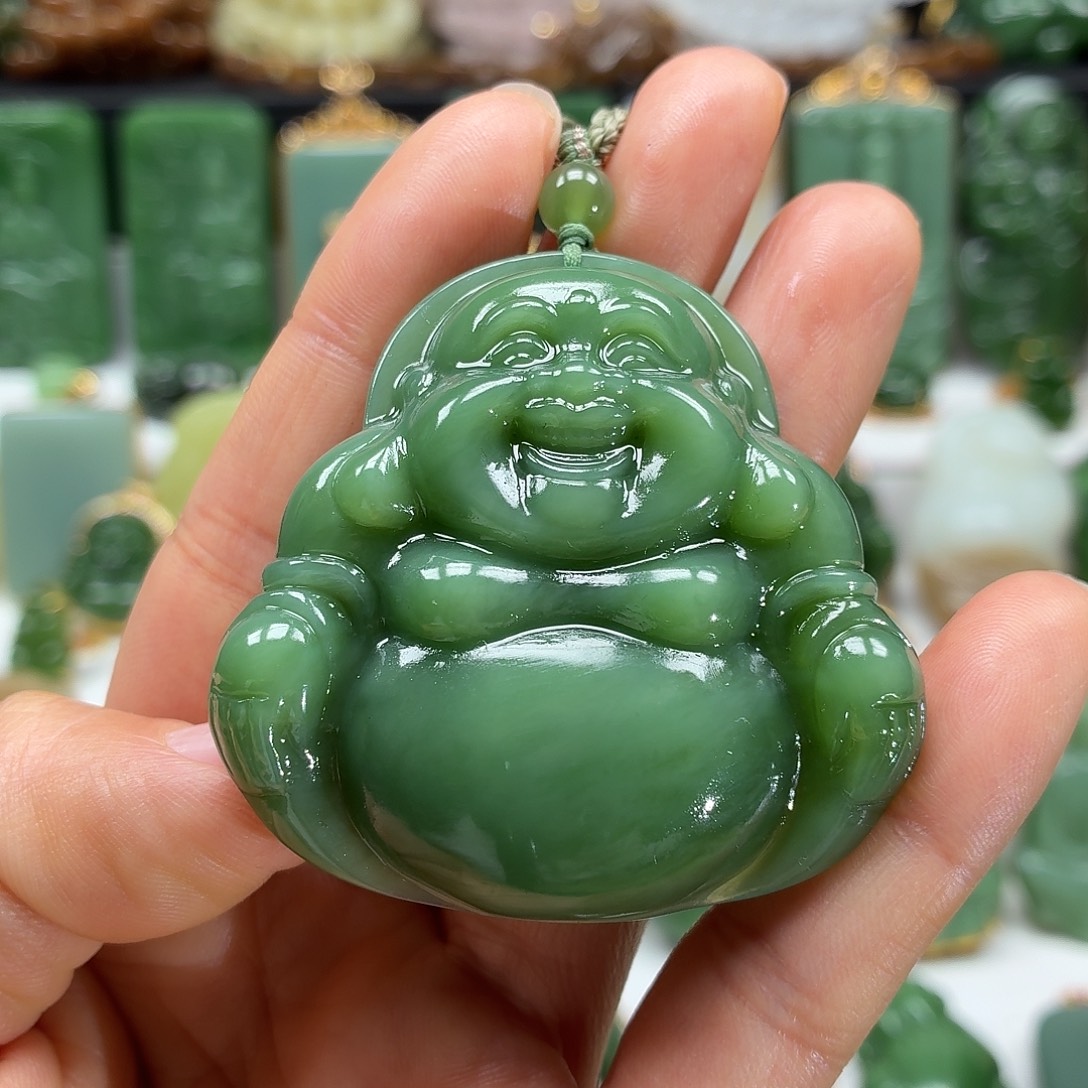 和田玉未镶嵌颈饰50大佛漏