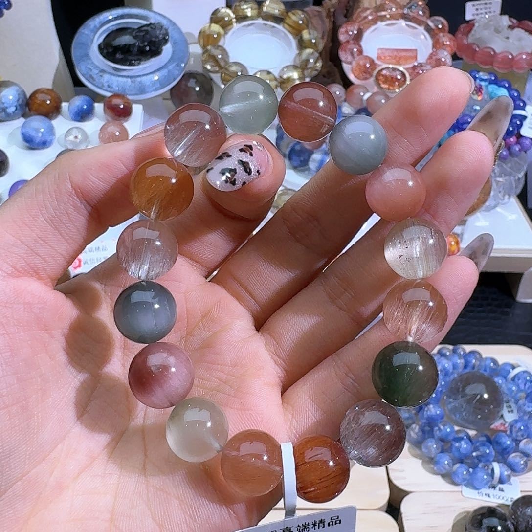 水晶手链未镶嵌天然巴西兔毛手串2