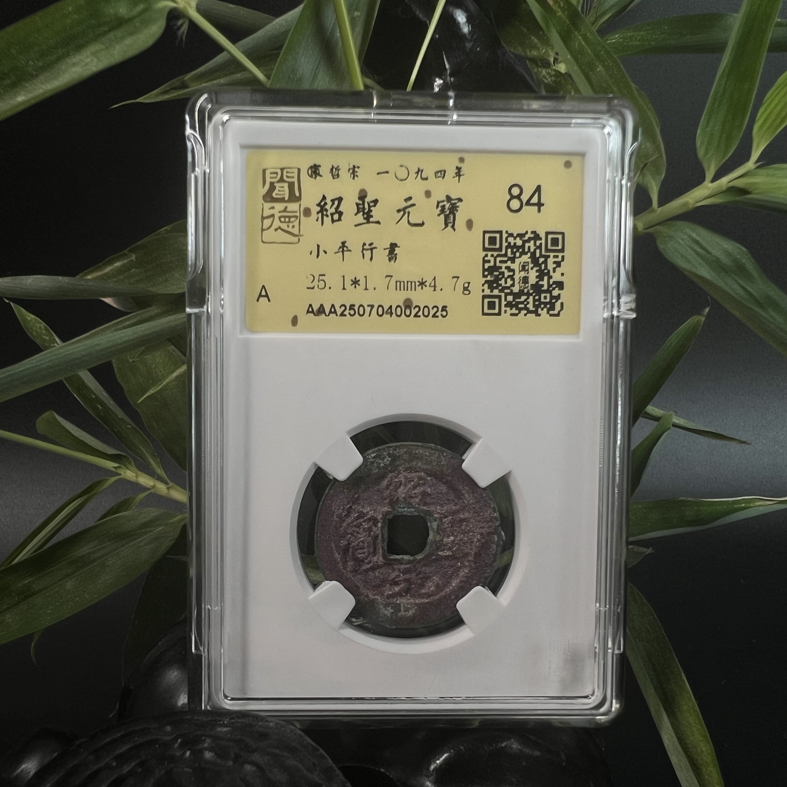 泉缘TX250704002025金闻德评级 绍圣元宝 小平行书 84分