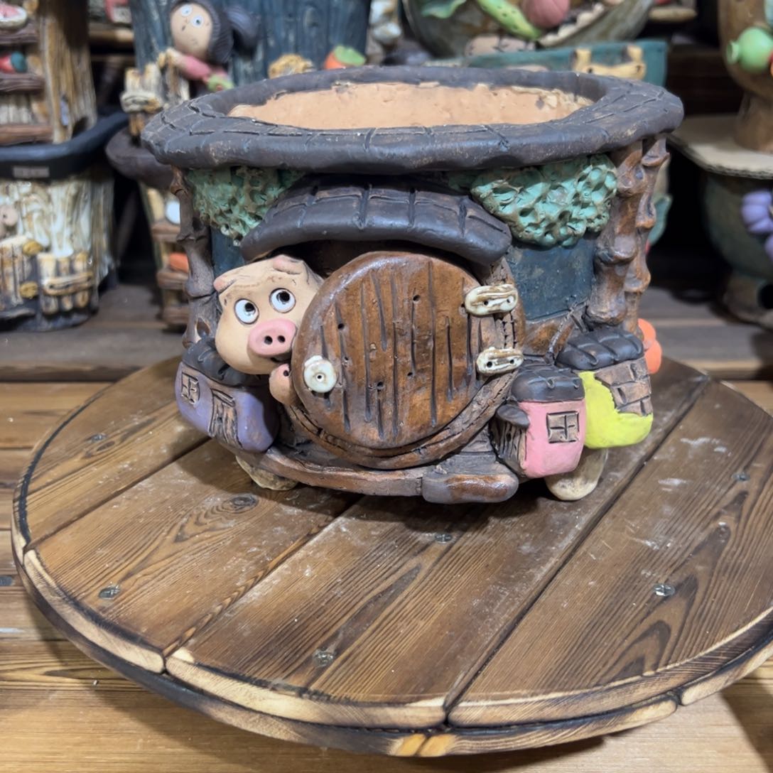 红陶嘻哈多肉花盆