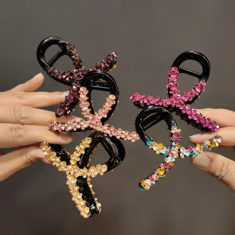 韩国施家水晶抓夹高档立钻大号发夹韩版后脑勺发夹发卡网红款头饰