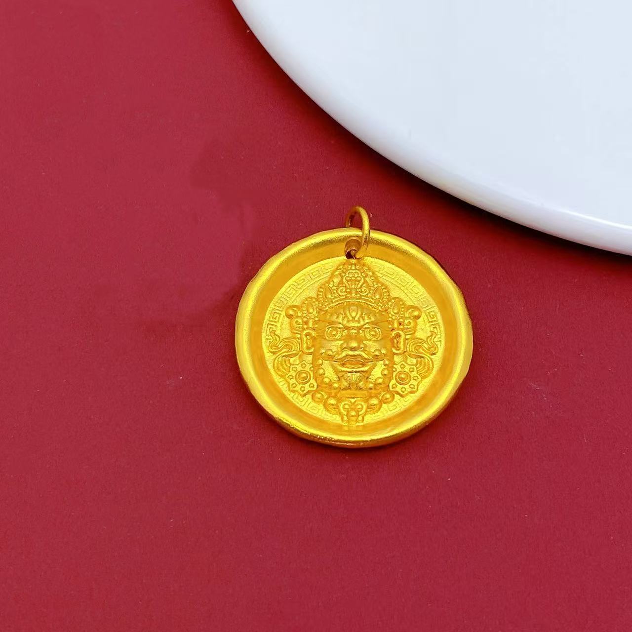 金红阁【徐总补贴】国潮爆款黄财神转运圆牌吊坠【SCD49】