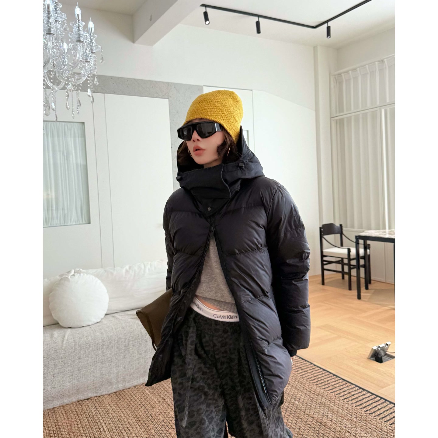 这么长秋冬90白鸭羽绒服 可拆卸帽子 显瘦外套保暖上衣  SWR14406