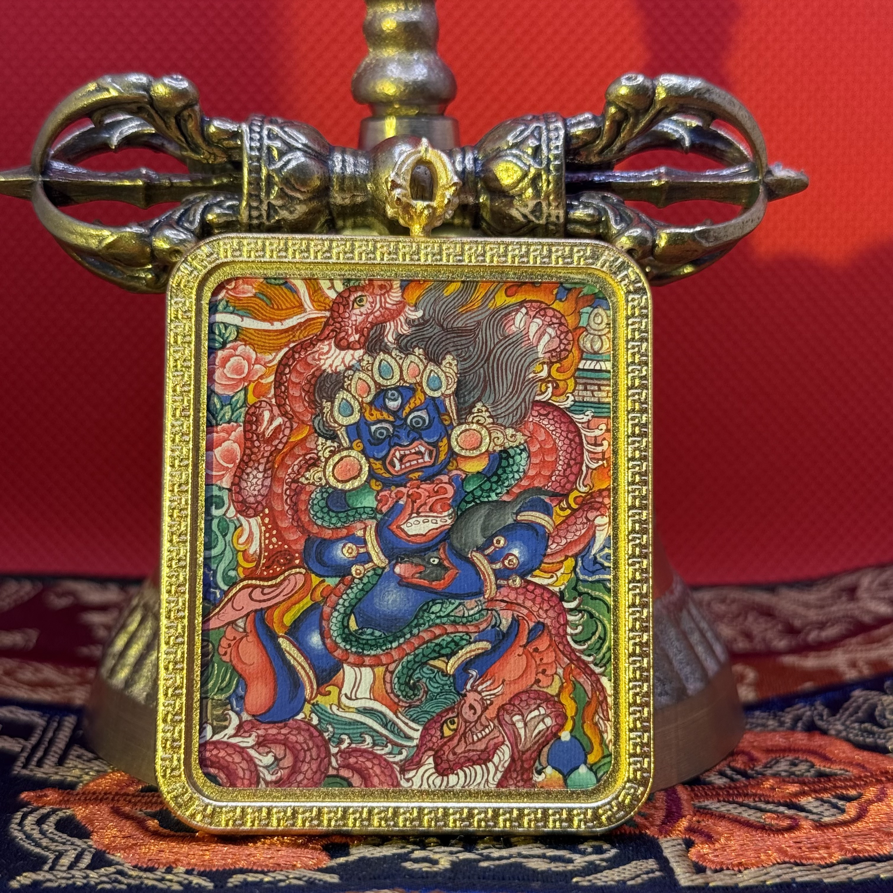 黑财神-纯手绘唐卡-热贡元旦唐卡画院
