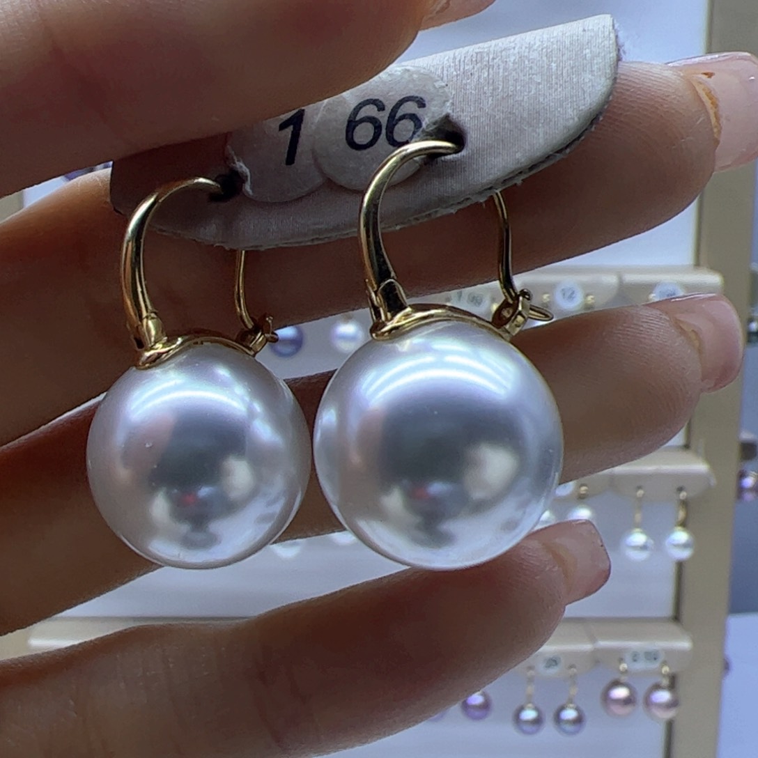 淡水珍珠耳饰18K金镶嵌