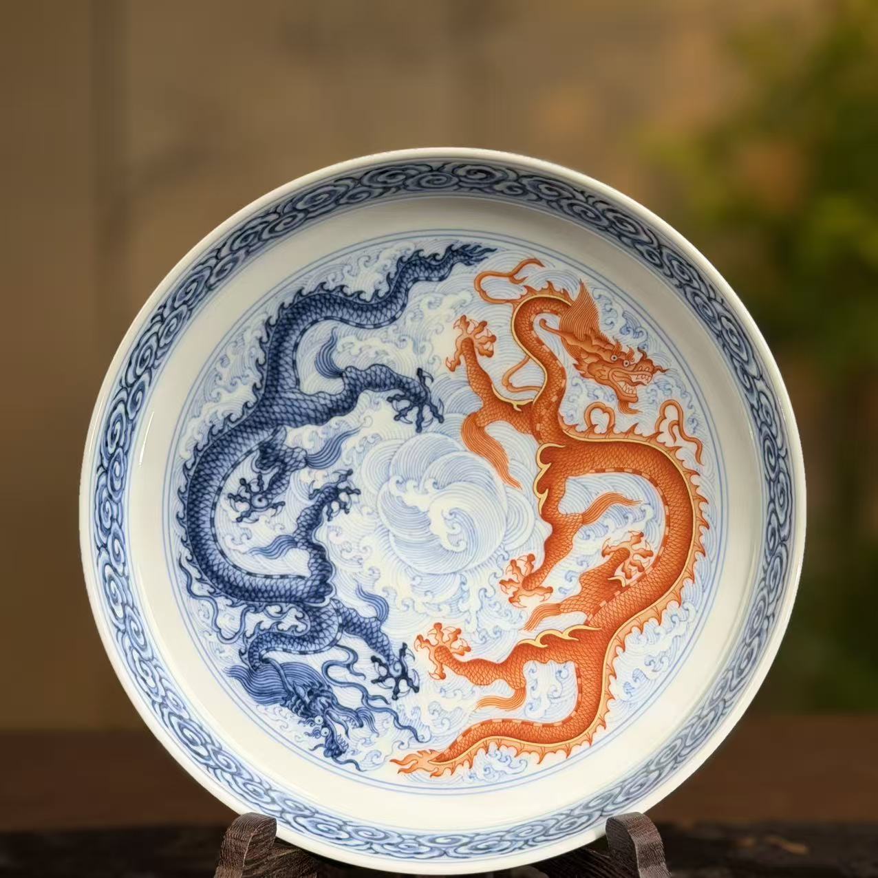 望月怀古矾红双龙壶承WYHG154