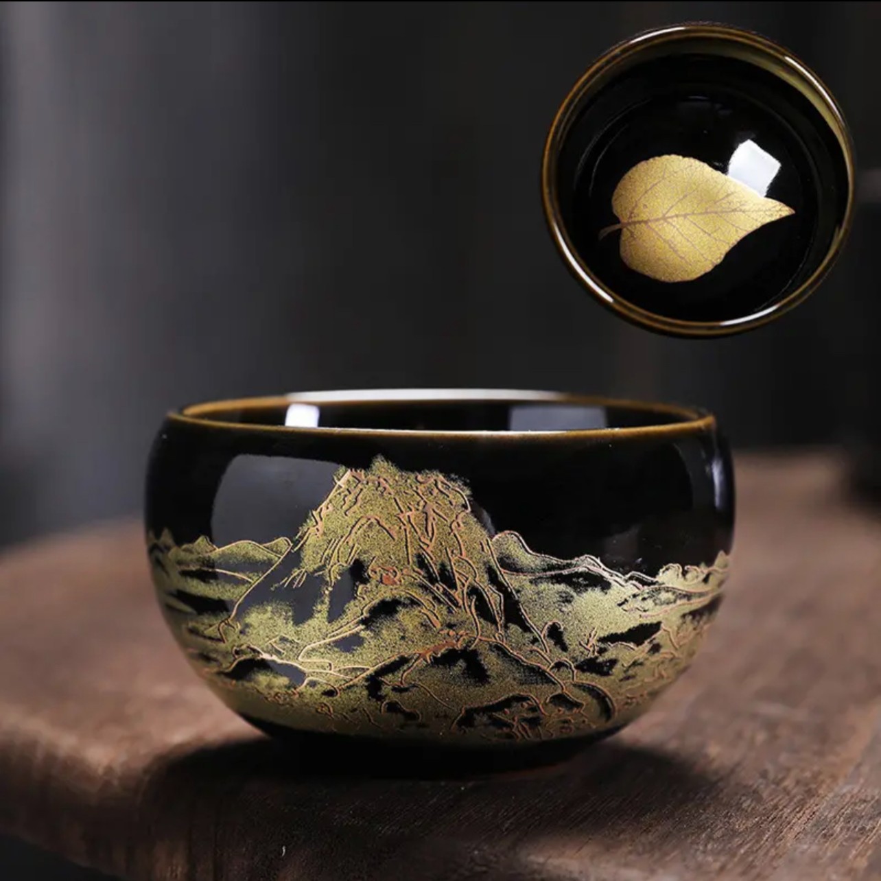 万里江山一叶知秋 高端茶器 品茗杯禅意 手工茶盏陶瓷主人杯A