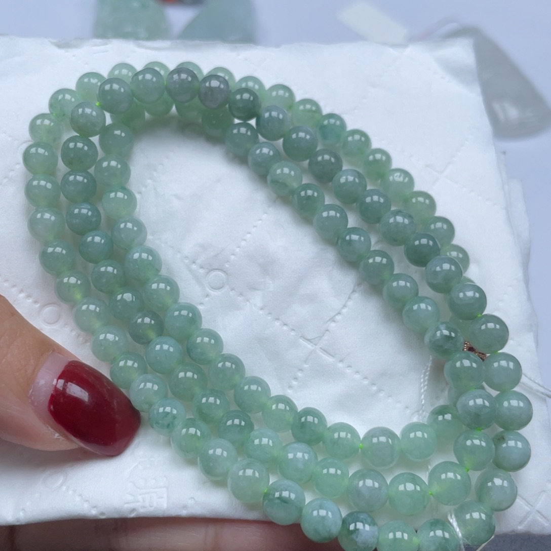 翡翠手链未镶嵌天然a货缅甸翡翠包邮5.9mm